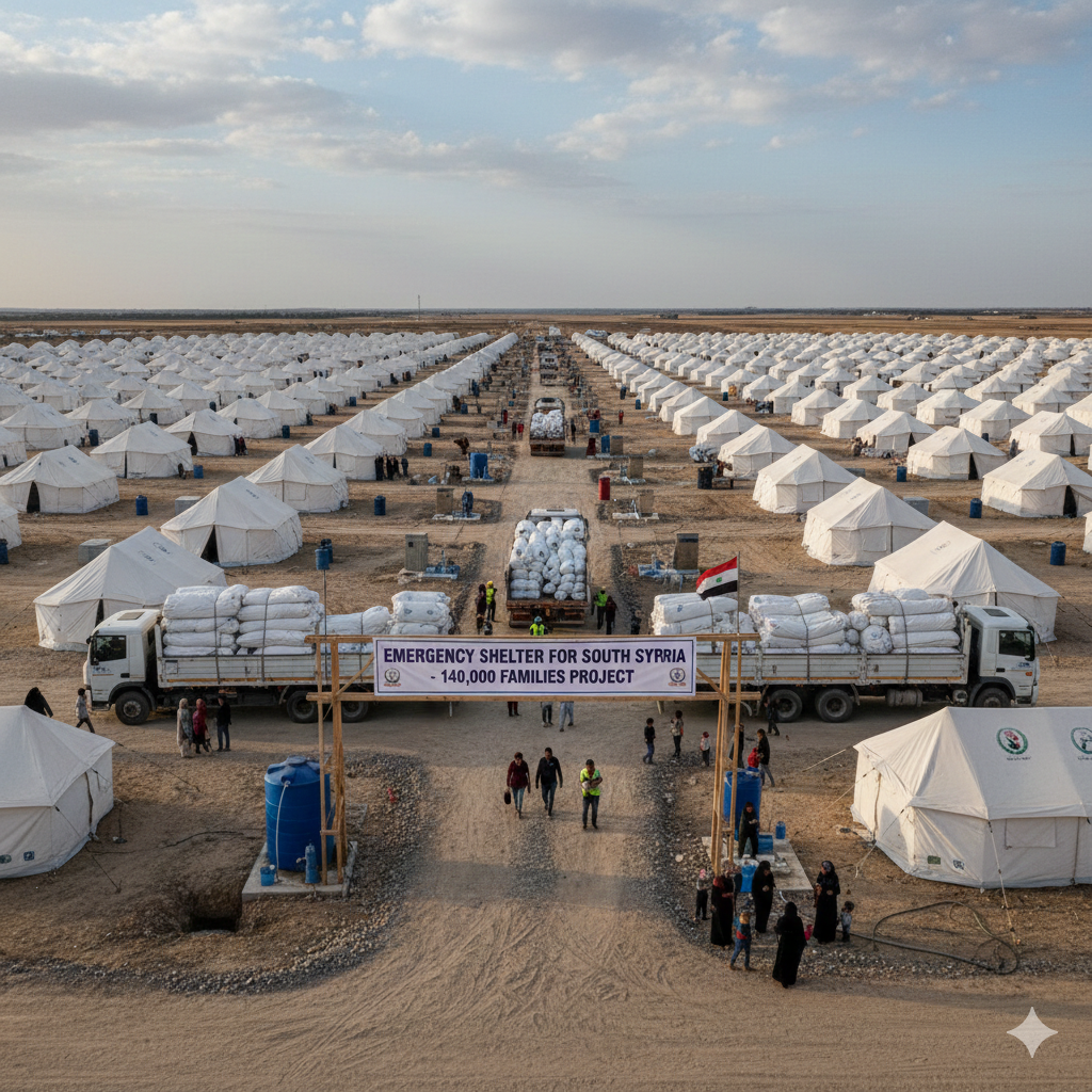 Humanitarian Project to Provide Shelter Tents for Displaced and War-Affected Families in South Syria